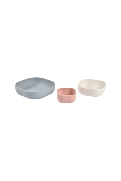 Lot de 3 bols gigogne en silicone rose Beaba 2