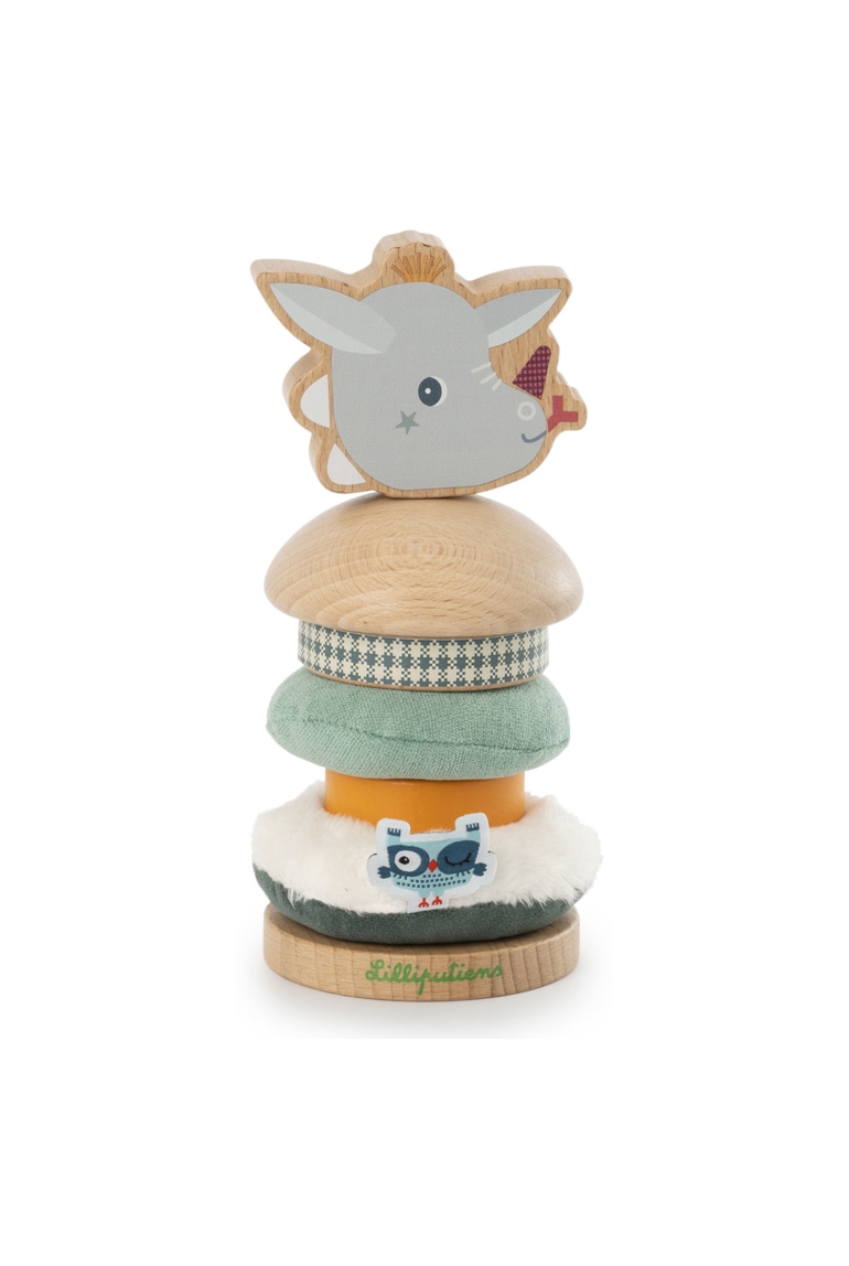 Pyramide bois et tissu Joe le dragon Lilliputiens 1