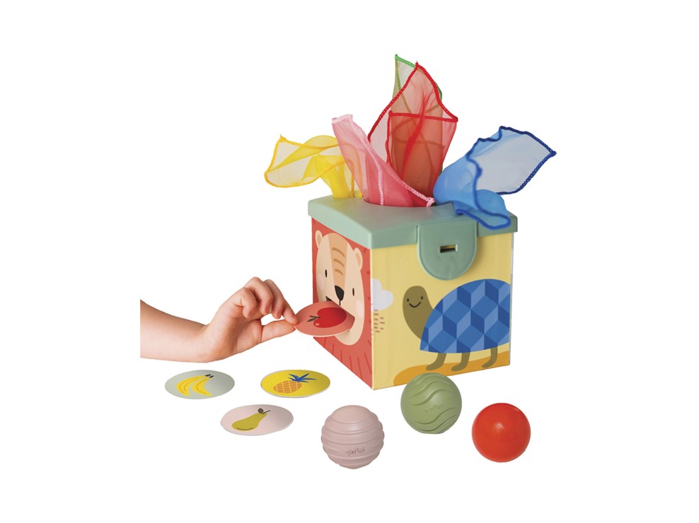 Cube magique 3 jeux évolutifs balles tissus cartes Taf toys 1