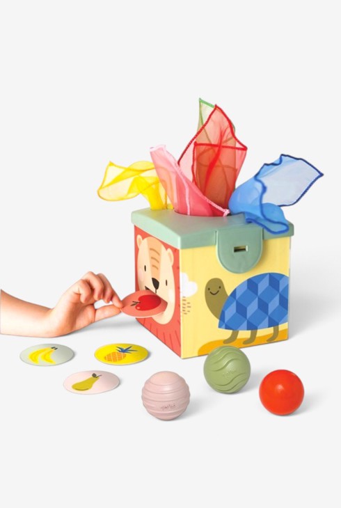 Cube magique balles tissus cartes Taf toys 1