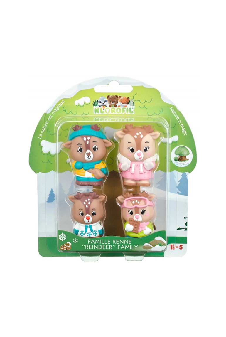 Lot de 4 personnages famille Renne Klorofil 1