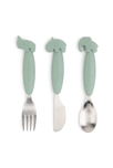 Lot de 3 couverts silicone vert Done by Deer 1