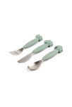 Lot de 3 couverts silicone vert Done by Deer 2