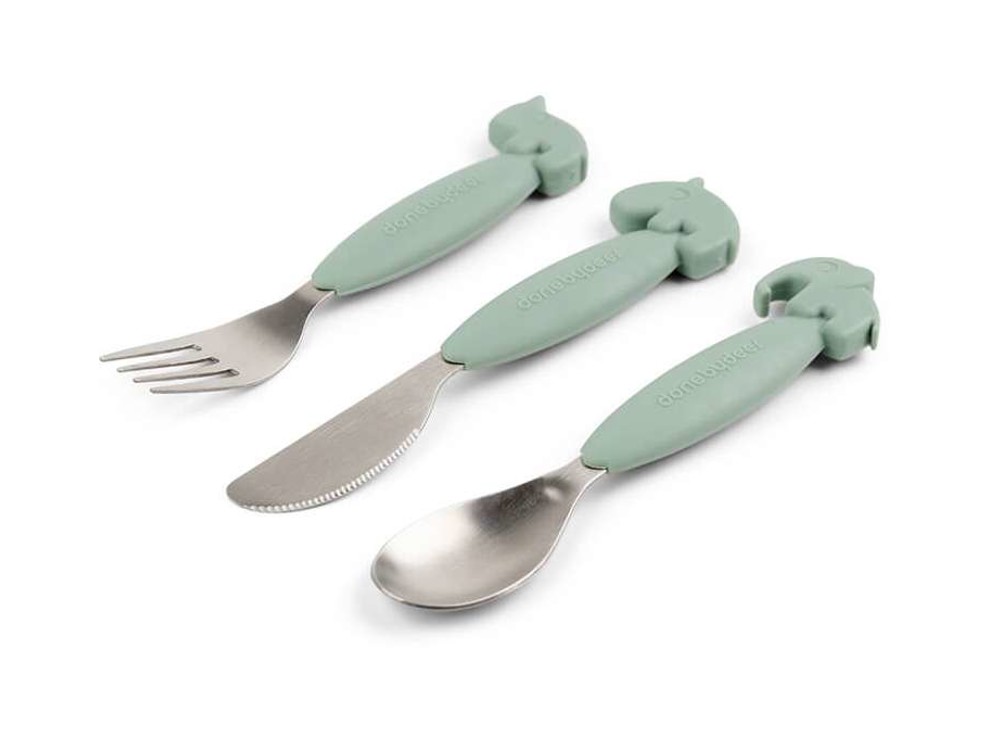 Lot de 3 couverts silicone vert Done by Deer 2