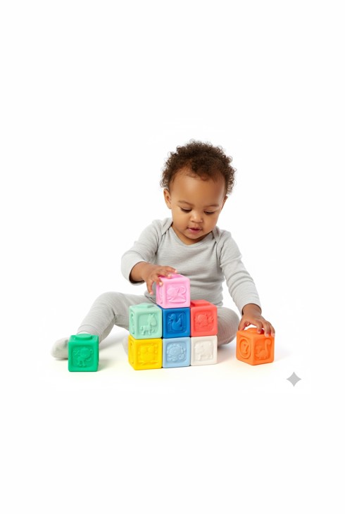 9 cubes sensoriels souples Oxybul 2