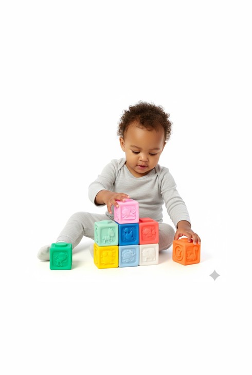 9 cubes sensoriels souples Oxybul 2