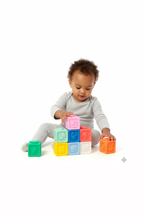 9 cubes sensoriels souples Oxybul 2