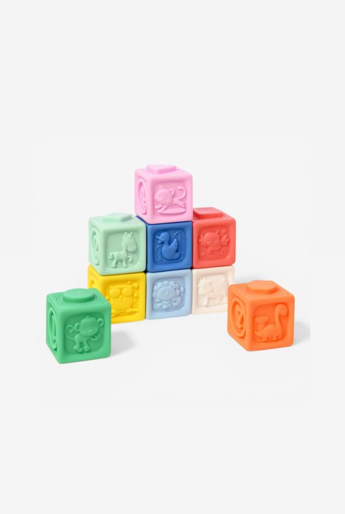 9 cubes sensoriels souples Oxybul