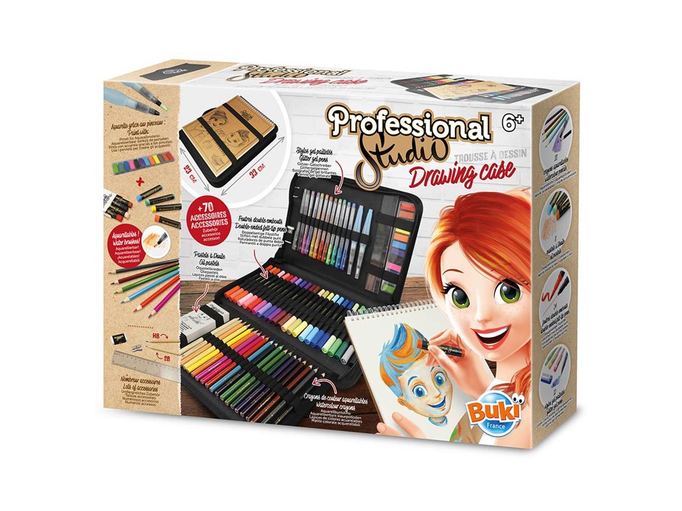 Professional studio Trousse à dessin et bloc de 35 feuilles Buki 1