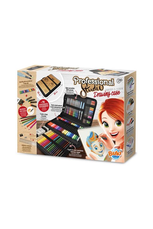 Professional studio Trousse à dessin et bloc de 35 feuilles Buki 1