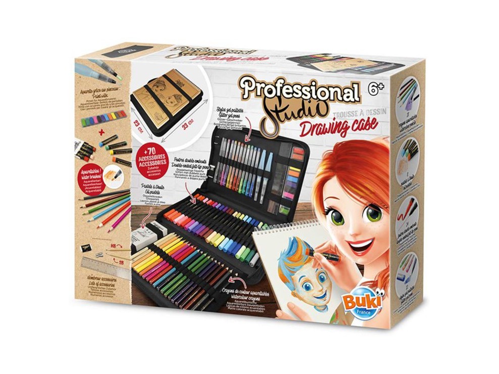 Professional studio Trousse à dessin et bloc de 35 feuilles Buki 1