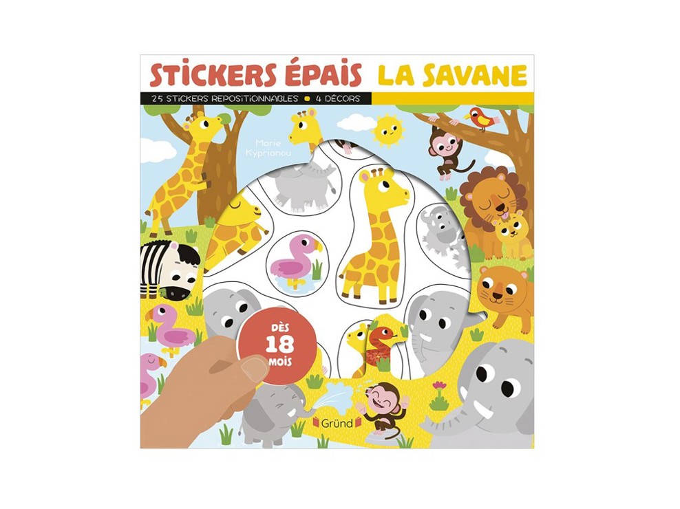 Pochette Stickers épais, la savane 1
