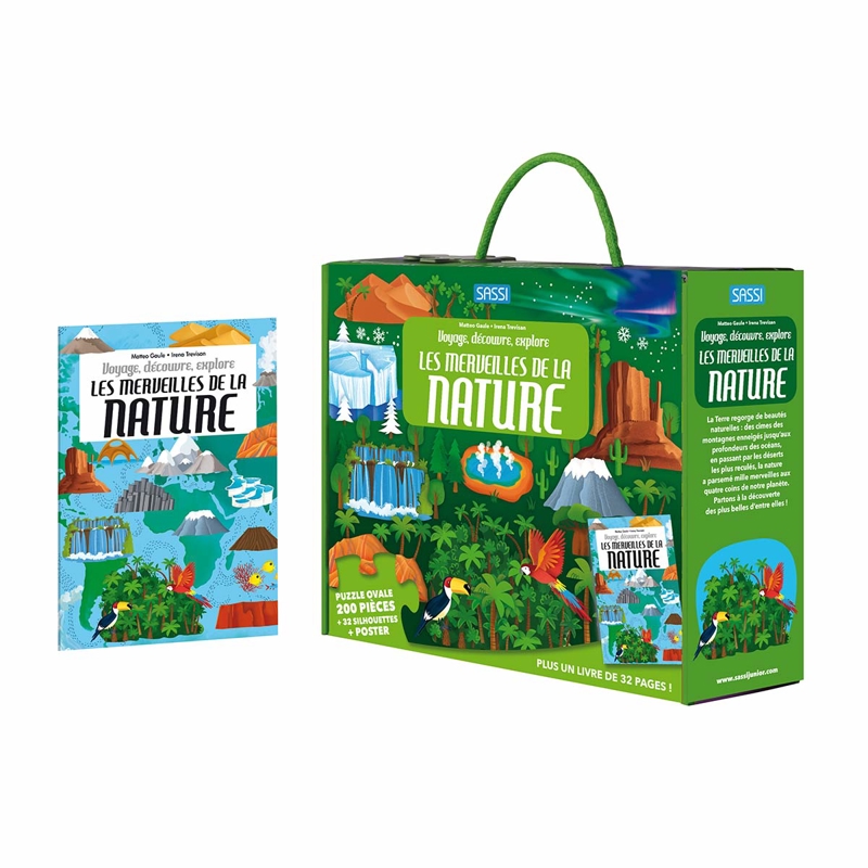 Coffret Découverte puzzle et livre les merveilles de la nature, Sassi -