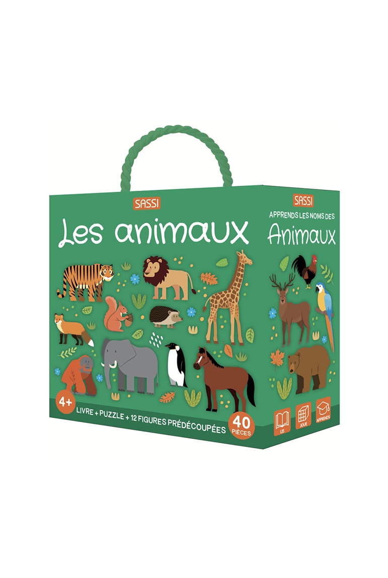 Puzzle et livre Animaux Coffret QBOX Sassi 1