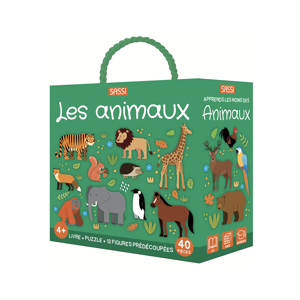 Puzzle et livre Animaux Coffret QBOX Sassi 1