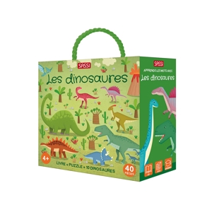 Puzzle et livre les Dinos Coffret QBOX Sassi 1