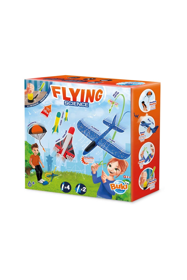 Coffret sciences volants, avions, fusées et parachute Buki 1