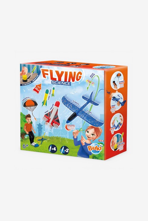 Coffret sciences volants, avions, fusées et parachute Buki 1