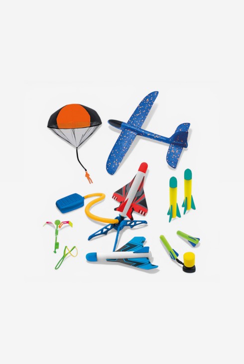 Coffret sciences volants, avions, fusées et parachute Buki 2