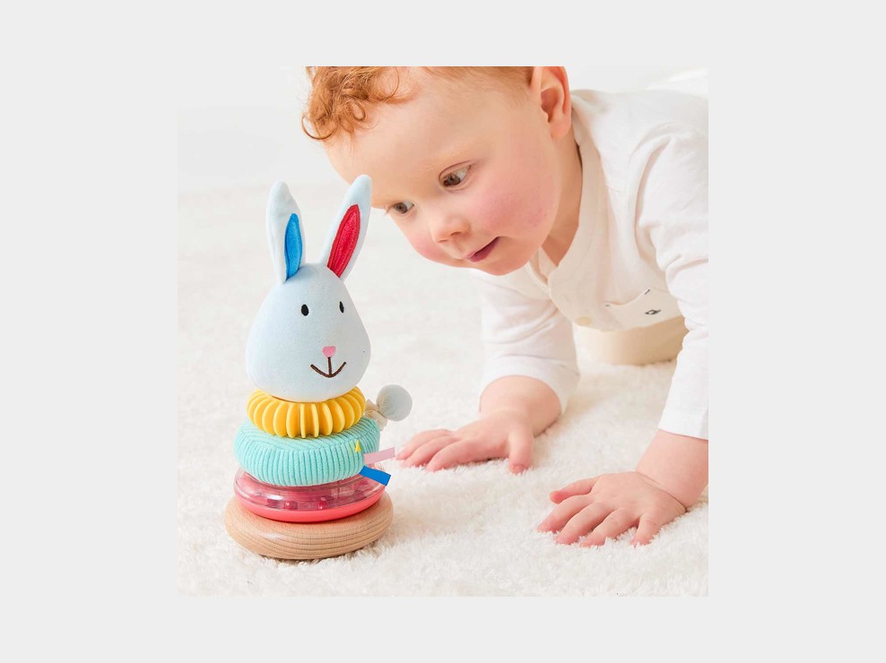 Pyramide d'éveil Léandre en bois et tissu Oxybul 2