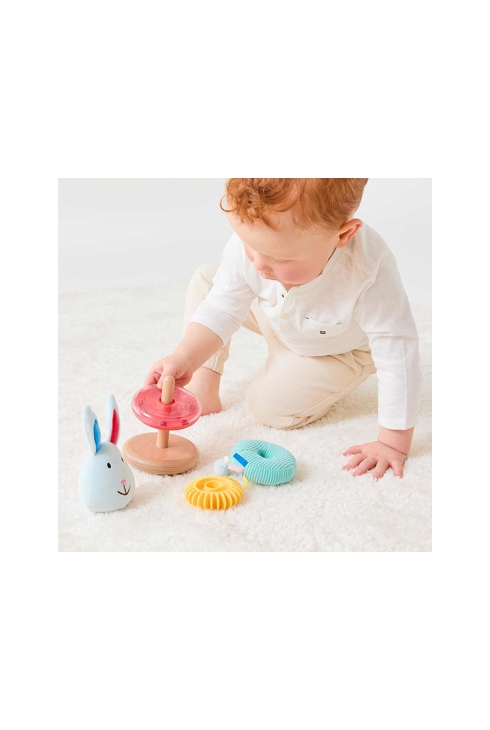 Pyramide d'éveil Léandre en bois et tissu Oxybul