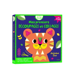 Livre Mes premiers découpages et collages, Animaux fluo 1