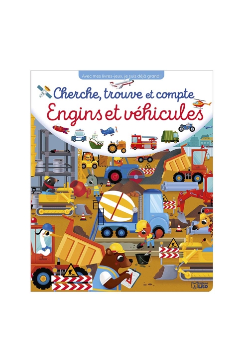 Livre Cherche, trouve et compte - Engins et véhicules 1