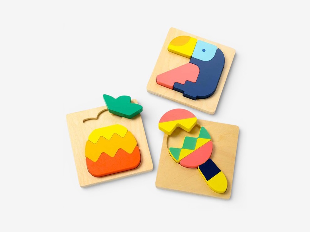 3 Puzzles encastrables en bois Oxybul 1