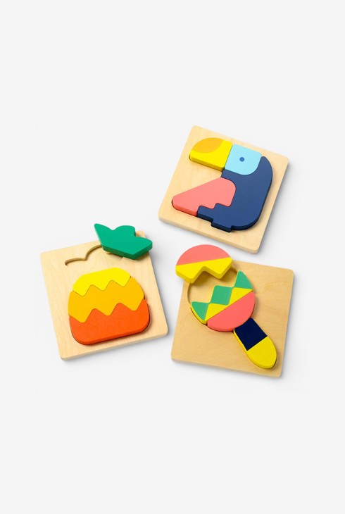 3 Puzzles encastrables en bois Oxybul 1