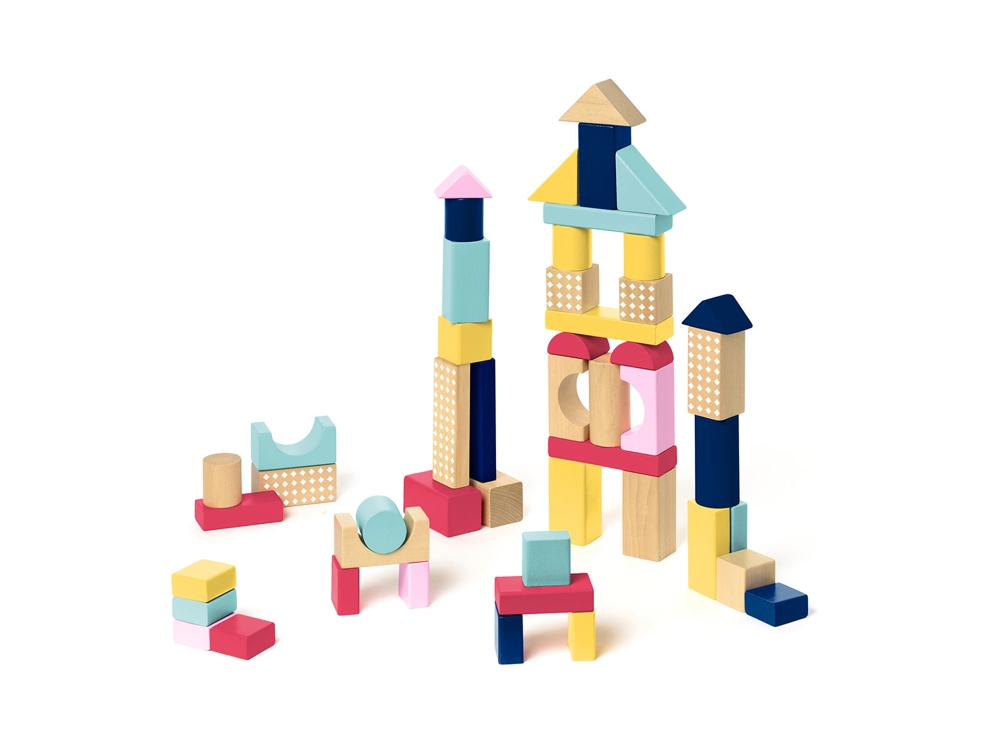 Baril boîte à formes et 75 blocs en bois Oxybul 1