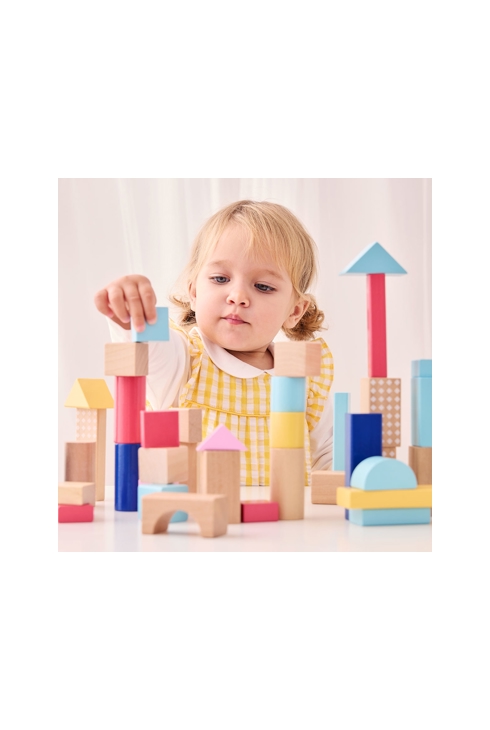 Baril boîte à formes et 75 blocs en bois Oxybul