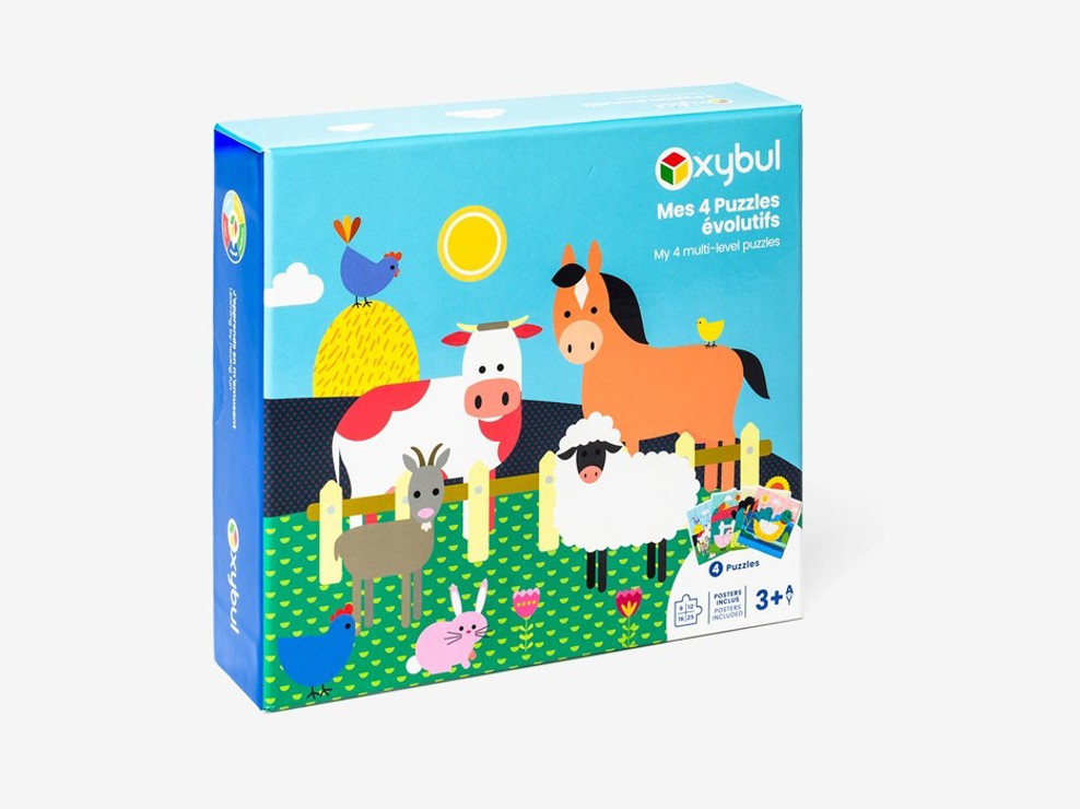 4 puzzles évolutifs 9,12,16,24 pièces Oxybul 1