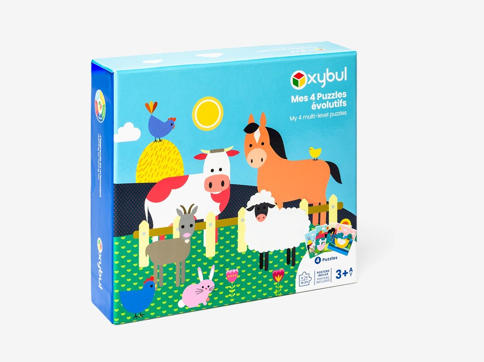 4 puzzles évolutifs 9,12,16,24 pièces Oxybul 1