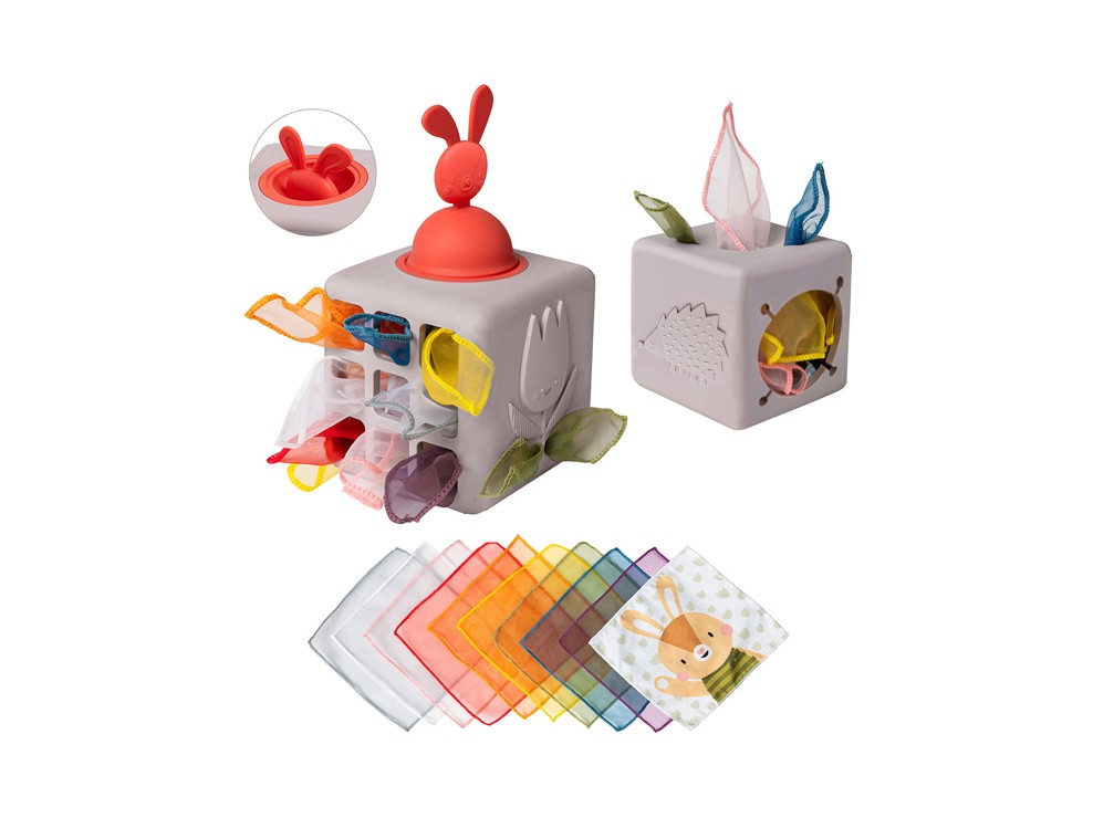 Cube boîte à lingettes et Pop Up Lapin Taf Toys 1