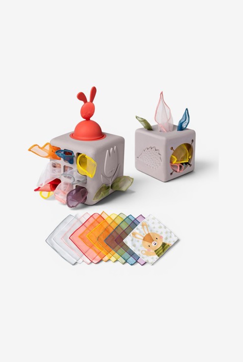 Cube boîte à lingettes et Pop Up Lapin Taf Toys 1
