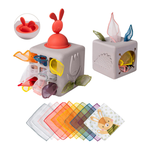 Cube boîte à lingettes et Pop Up Lapin Taf Toys 1