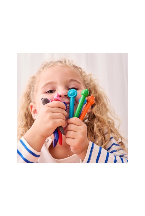 12 Crayons de cire animaux Oxybul