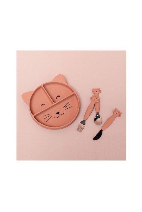 Assiette compartimentée en silicone avec ventouse Chat TRIXIE 2