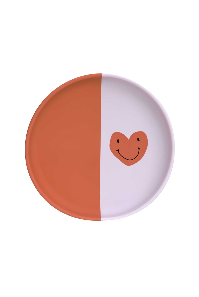 Assiette Happy rascals Heart orange LASSIG 1