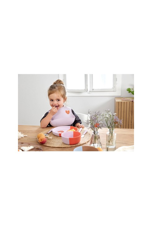 Assiette Happy rascals Heart orange LASSIG 2