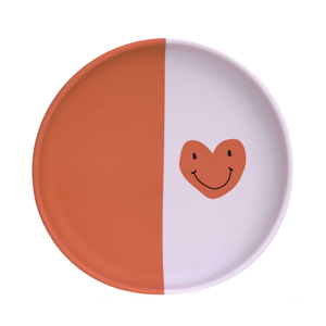 Assiette Happy rascals Heart orange LASSIG 1