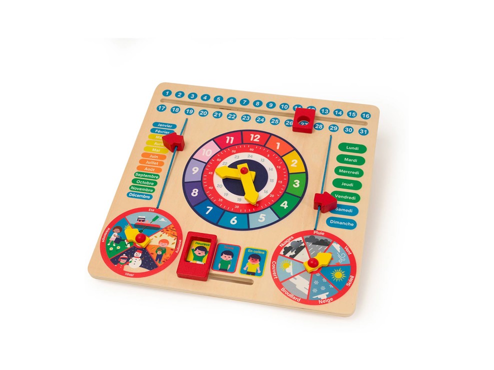 Horloge calendrier en bois Oxybul 1