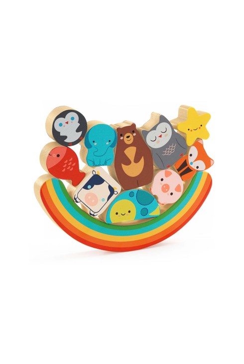 Puzzle encastrement et jeu d’équilibre Puzz et Boom Rainbow Djeco 2