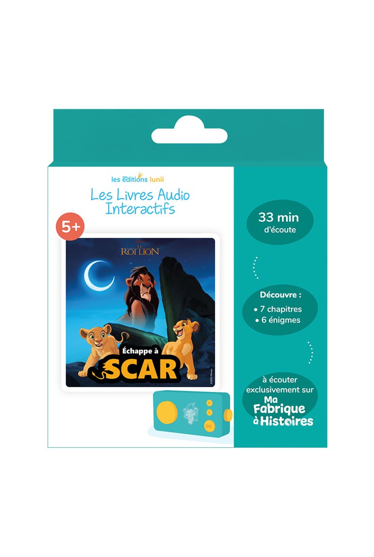 Coffret livre audio Ma Fabrique à histoires, Défi vilain : échappe à Scar ! 1