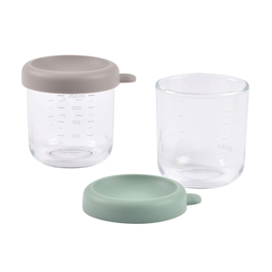 Lot de 2 Portions verre 250 ml Sage green/Gazelle BEABA 1