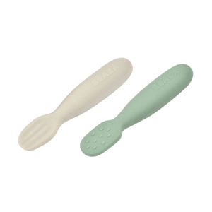 Lot de 2 pré-cuillères en silicone - sage green/velvet grey BEABA 1