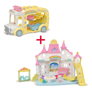 Lot 5743 La crèche ensoleillée et 5744 Le bus et sa cour de récréation Sylvanian 1