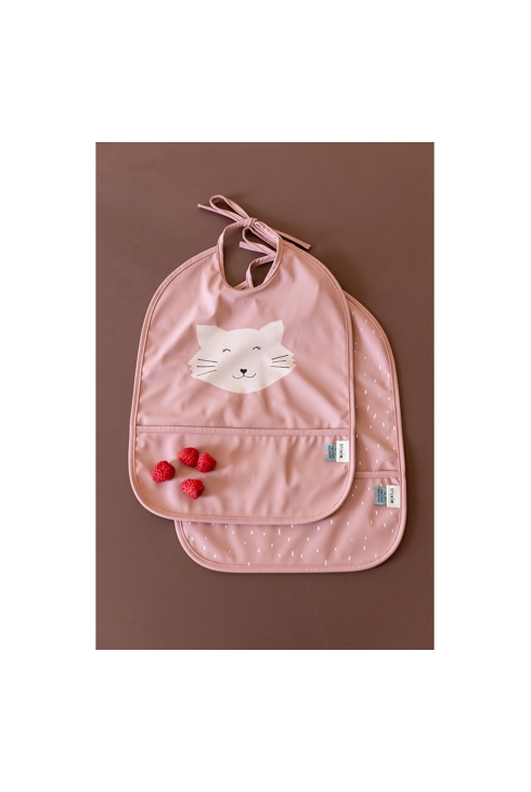 Lot de 2 bavoirs imperméables à liens avec poche Chat Trixie