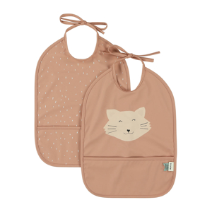 Lot de 2 bavoirs imperméables à liens avec poche Chat Trixie 1