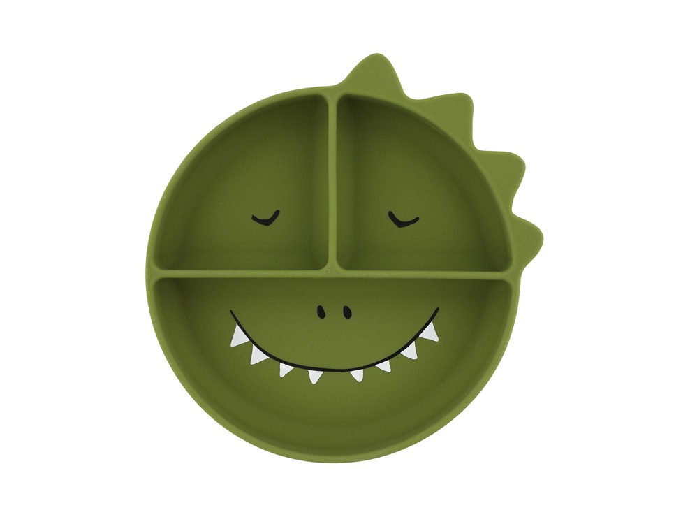 Assiette compartimentée en silicone avec ventouse Dinosaure Trixie 1